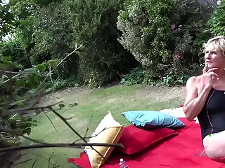 AuntJudys - Busty Mature MILF Ms. Molly gets horny in the Sun
